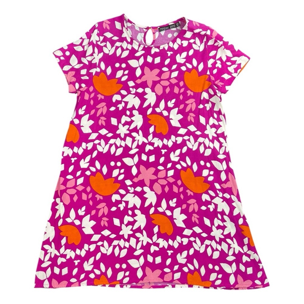 Mister Zimi Fuchsia Floral Mini Dress (Size 10)